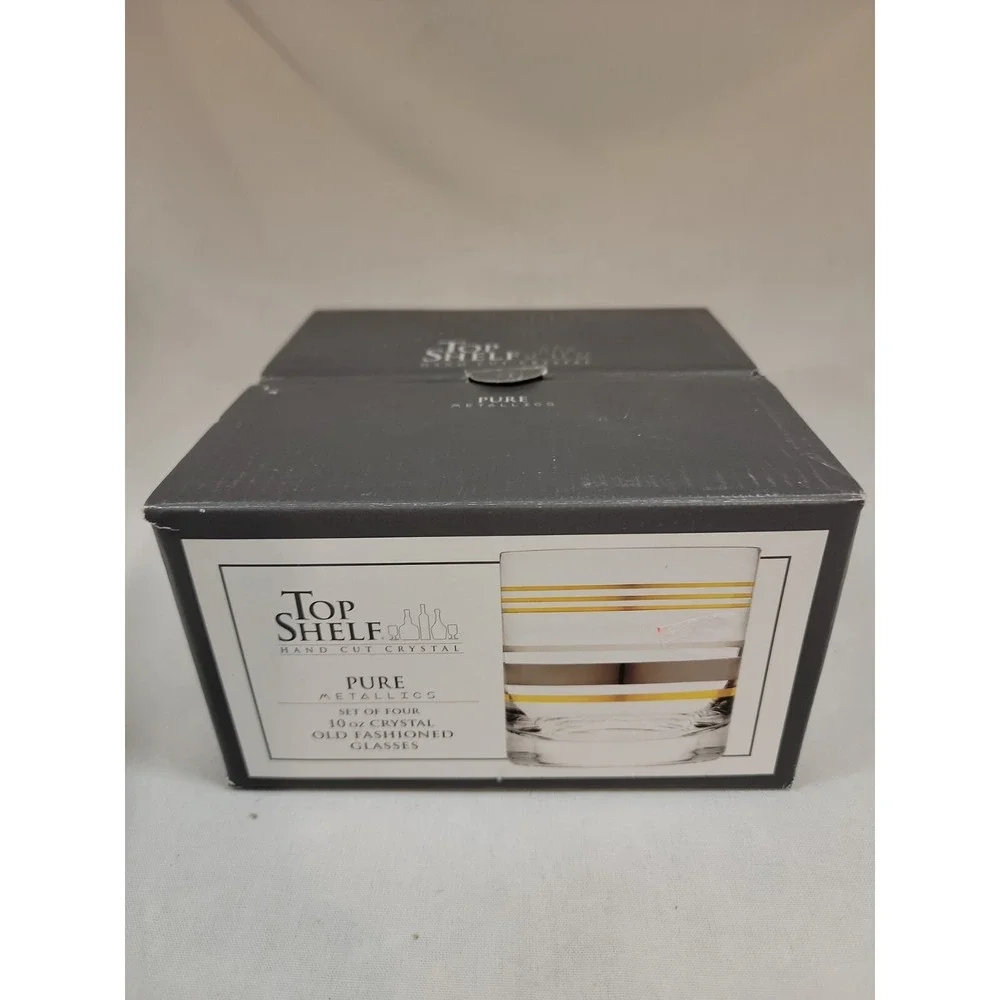 NEW Top‎ Shelf Crystal Old Fashioned Glasses 10 oz (4-Pack)